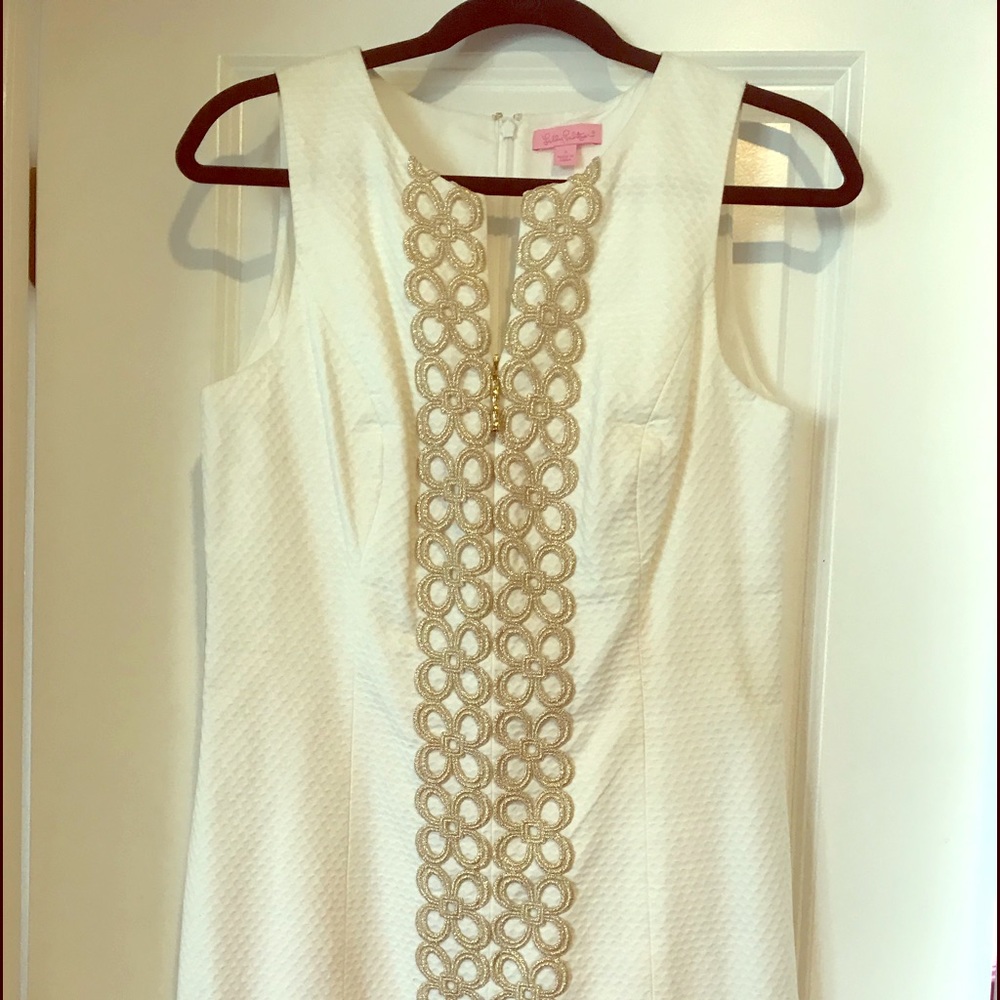 Lily Pulitzer white and gold dress. - Picture 1 of 1